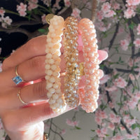 Stiekie Bundel Rose Pearl, Gold, Beige